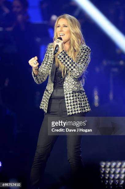 Celine Dion performs her first of four London shows on the Celine Dion Live 2017 tour at The O2 Arena on June 20, 2017 in London, England.