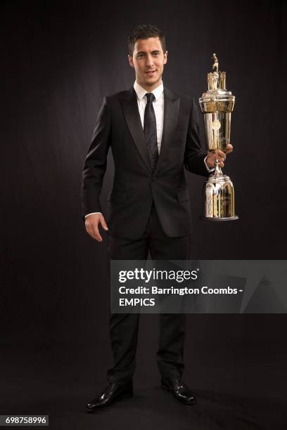 Chelsea's Eden Hazard with the PFA's Men's Player of the Year award