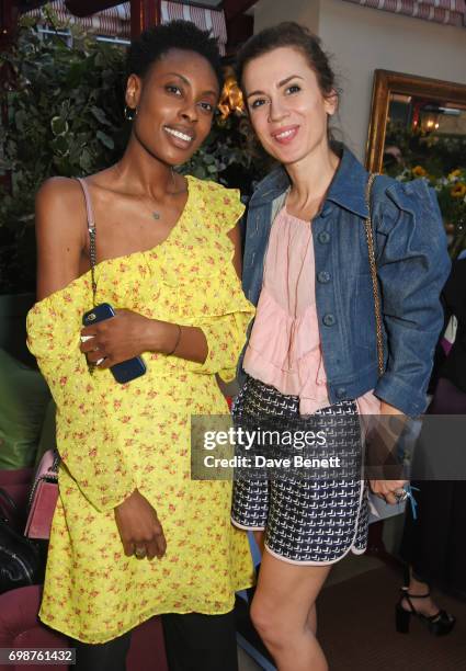 Donna Wallace and Lara Bohinc attend a cocktail evening to celebrate the Edie Parker Resort 2018 collection at Mark's Club on June 20, 2017 in...