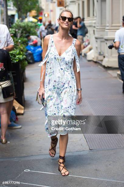 Model Michaela Kocianova is seen in SoHo on June 20, 2017 in New York City.