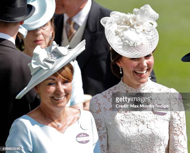 Catherine, Duchess of Cambridge and her mother Carole Middleton attend day 1 of Royal Ascot at Ascot Racecourse on June 20, 2017 in Ascot, England.
