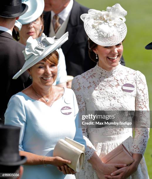 Catherine, Duchess of Cambridge and her mother Carole Middleton attend day 1 of Royal Ascot at Ascot Racecourse on June 20, 2017 in Ascot, England.