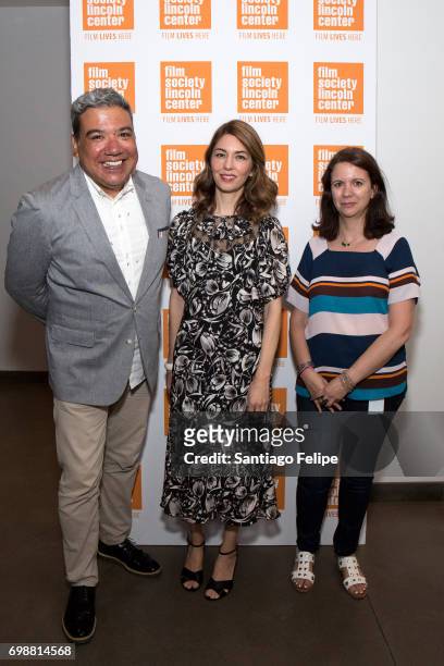 Eugene Hernandez, Sofia Coppola and Florence Almozini attend the The Film Society Of Lincoln Center at Walter Reade Theater on June 20, 2017 in New...