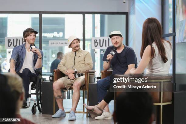 Eric Howk, John Gourley and Zach Carothers from the band, Portugal. The Man, visit Build to discuss their eighth studio album "Woodstock" at Build...