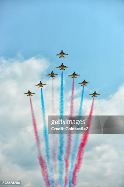 ansan air show 2013 - black eagles - air show stock pictures, royalty-free photos & images