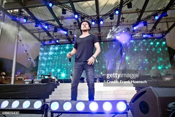 German singer Johannes Oerding performs live on stage during the Peace X Peace Festival at the Waldbuehne on June 18, 2017 in Berlin, Germany.