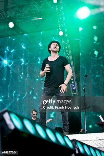 German singer Johannes Oerding performs live on stage during the Peace X Peace Festival at the Waldbuehne on June 18, 2017 in Berlin, Germany.