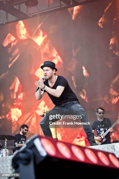 German singer Johannes Oerding performs live on stage during the Peace X Peace Festival at the Waldbuehne on June 18, 2017 in Berlin, Germany.