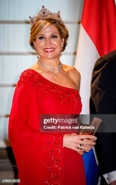 King Willem-Alexander of The Netherlands and Queen Maxima of The Netherlands attend the official state banquet presented by President Sergio...