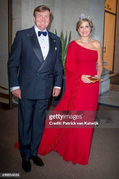 King Willem-Alexander of The Netherlands and Queen Maxima of The Netherlands attend the official state banquet presented by President Sergio...