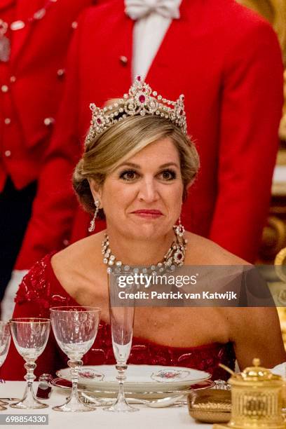 King Willem-Alexander of The Netherlands and Queen Maxima of The Netherlands attend the official state banquet presented by President Sergio...