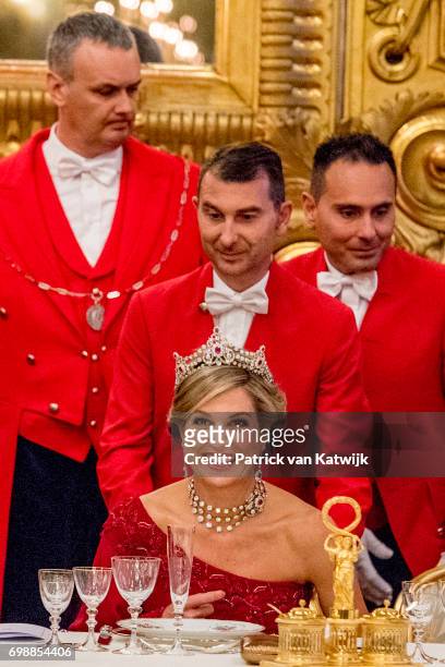 King Willem-Alexander of The Netherlands and Queen Maxima of The Netherlands attend the official state banquet presented by President Sergio...