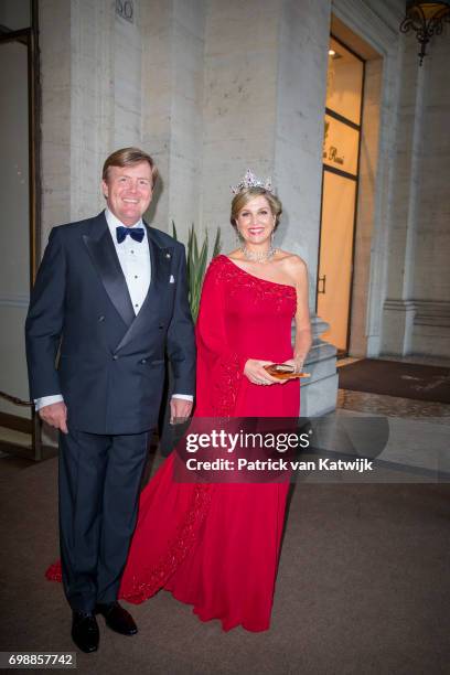 King Willem-Alexander of The Netherlands and Queen Maxima of The Netherlands attend the official state banquet presented by President Sergio...