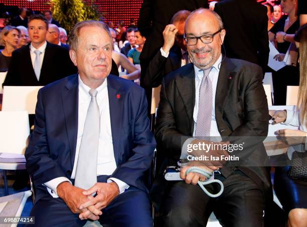 Joerg Sennheiser and Andreas Kaufmann attend the Deutscher Gruenderpreis on June 20, 2017 in Berlin, Germany.