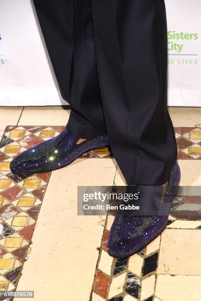 Nick Cannon, shoe detail, attends the Big Brothers Big Sisters of NYC annual Casino Jazz Night at Cipriani 42nd Street on June 20, 2017 in New York...