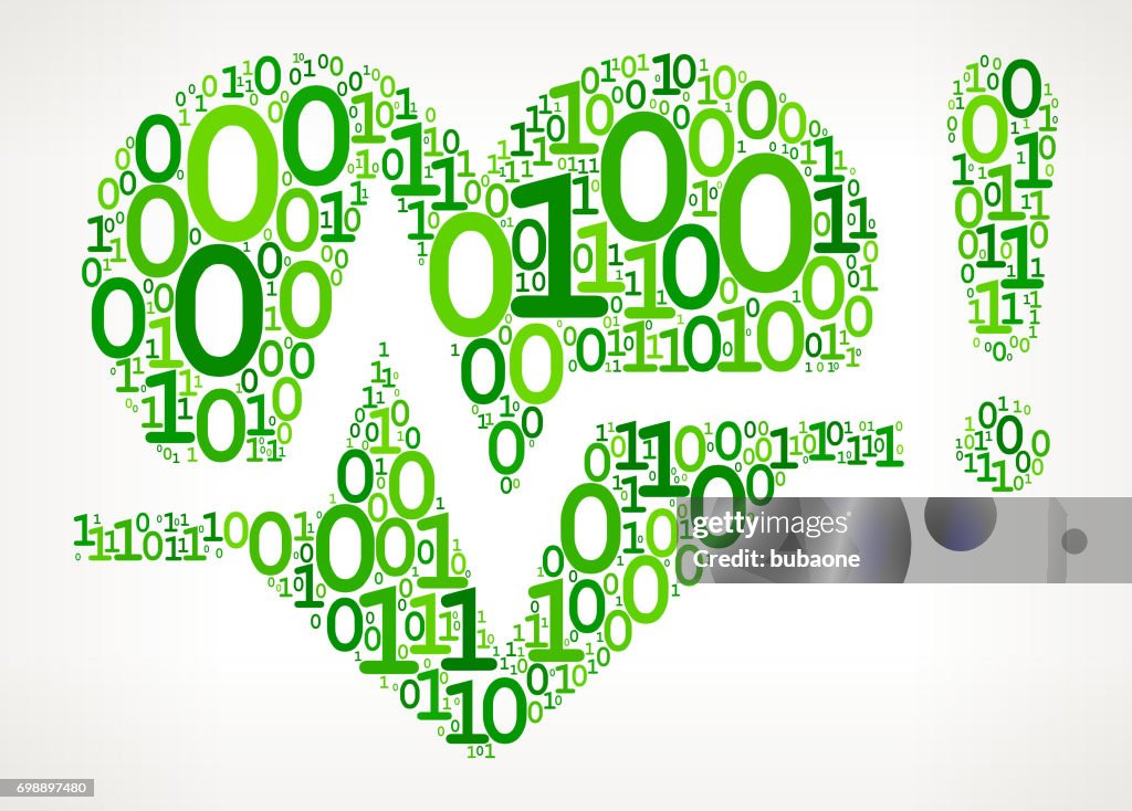 Heart Bit Code Heart Pulse Binary Code Zero One Vector Illustration High-Res Vector ...