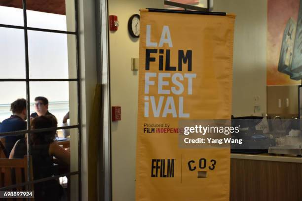 Festival signage at the Fast Track Session during the 2017 Los Angeles Film Festival at Culver Studios on June 19, 2017 in Culver City, California.