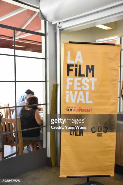 Festival signage at the Fast Track Session during the 2017 Los Angeles Film Festival at Culver Studios on June 19, 2017 in Culver City, California.