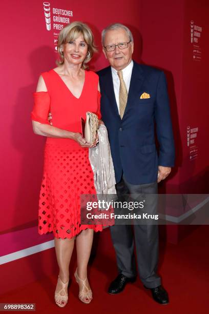 Claudia Huebner and Wolfgang Porsche attend the Deutscher Gruenderpreis on June 20, 2017 in Berlin, Germany.