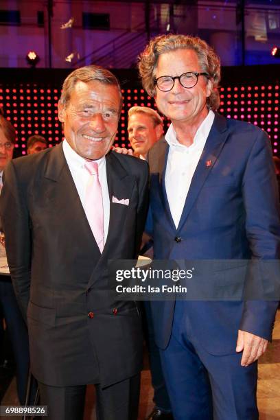 Wolfgang Grupp and Florian Langenscheidt attend the Deutscher Gruenderpreis on June 20, 2017 in Berlin, Germany.