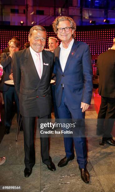 Wolfgang Grupp and Florian Langenscheidt attend the Deutscher Gruenderpreis on June 20, 2017 in Berlin, Germany.