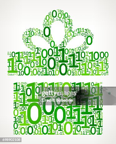 Gift Box Binary Code Zero One Vector Illustration Gift Box Binary Code Zero One Vector Illustration