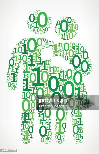 family binary code zero one vector illustration - multi generations stock illustrations