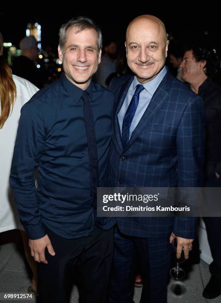 Barry Mendel and Anupam Kher attend "The Big Sick" New York Premiere after party at The Roof on June 20, 2017 in New York City.