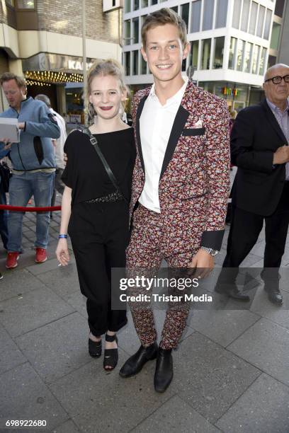 Gro Swantje Kohlhof and Damian Hardung attend the Studio Hamburg Nachwuchspreis 2017 at Thalia Theater on June 20, 2017 in Hamburg, Germany.