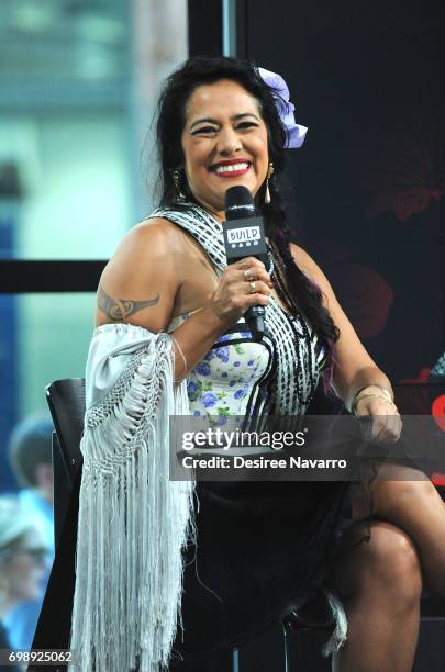 Singer-songwriter and actress Lila Downs attends Build to discuss BRIC 'Celebrate Brooklyn' Festival at Build Studio on June 20, 2017 in New York...