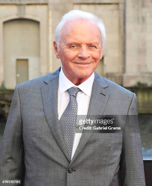 Anthony Hopkins arrives for the premiere of "Transformers: The Last Knight" at Civic Opera Building on June 20, 2017 in Chicago, Illinois.