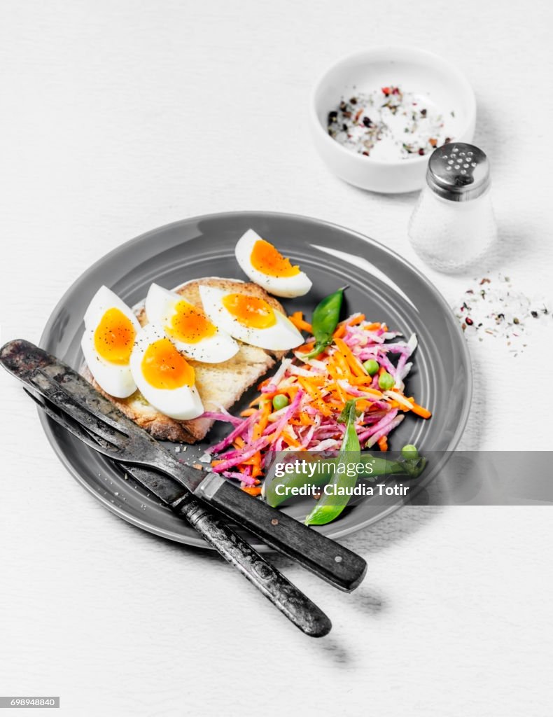 Eggs with salad