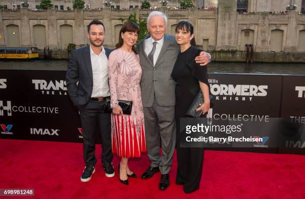 Stella Arroyave and Anthony Hopkins appear at the Transformers: The Last Knight Chicago premiere at Civic Opera Building on June 20, 2017 in Chicago,...