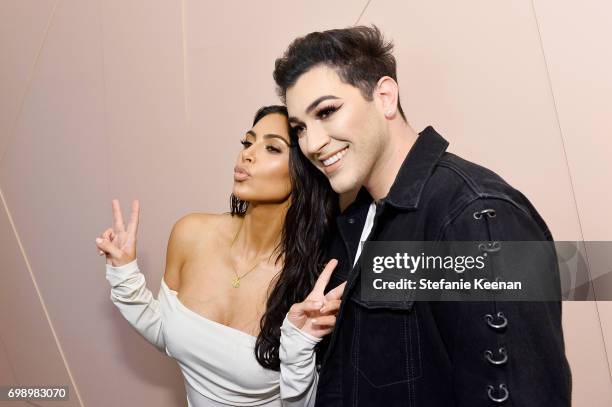 Kim Kardashian West and Manny Gutierrez celebrate The Launch Of KKW Beauty on June 20, 2017 in Los Angeles, California.