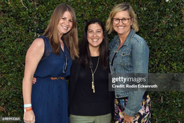 Renee Rossi, Gretchen McCourt and guest attend the Women in Entertainment Reception during the 2017 Los Angeles Film Festival on June 20, 2017 in...