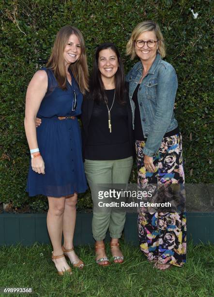 Renee Rossi, Gretchen McCourt and guest attend the Women in Entertainment Reception during the 2017 Los Angeles Film Festival on June 20, 2017 in...