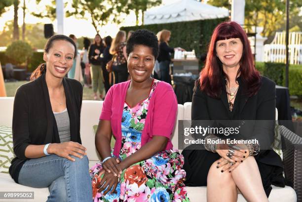 Lavetta Cannon, Carmelita Nouri, Tracy Robertson attend the Women in Entertainment Reception during the 2017 Los Angeles Film Festival on June 20,...
