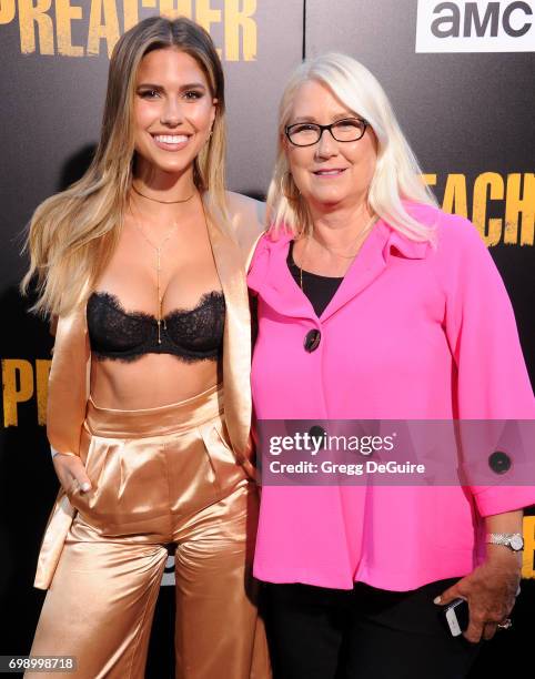 Kara Del Toro and mom arrive at the premiere of AMC's "Preacher" Season 2 at The Theatre at Ace Hotel on June 20, 2017 in Los Angeles, California.