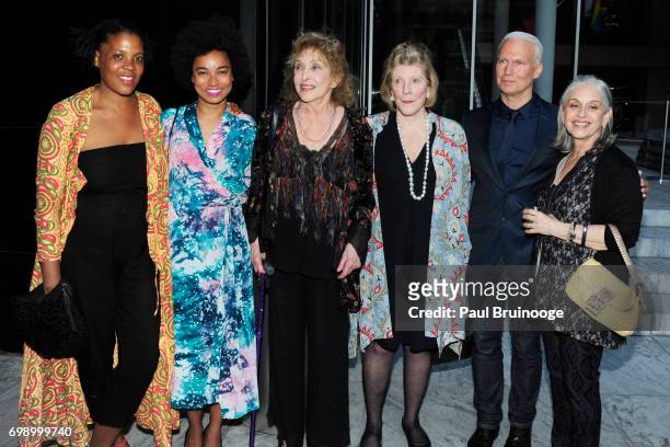 Carolee Schneemann, Agnes Gund and Klaus Biesenbach attend 2017 MoMA PS1 Benefit Gala at The Museum of Modern Art on June 20, 2017 in New York City.