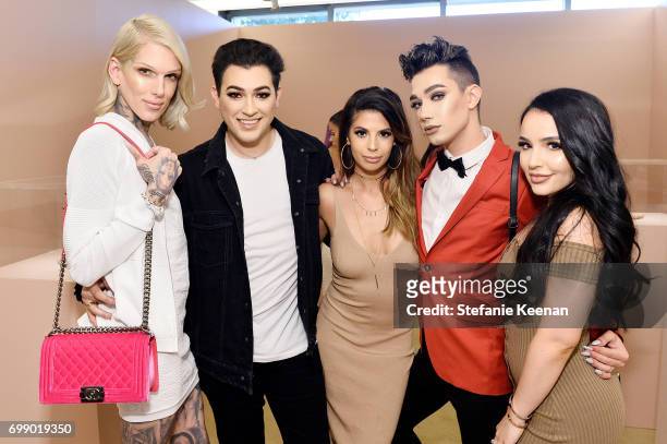 Jeffree Star; Manny Gutierrez; Laura Lee; James Charles and Amanda Ensing celebrate The Launch Of KKW Beauty on June 20, 2017 in Los Angeles,...
