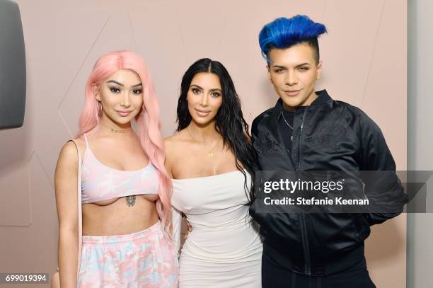 Nikita Dragun; Kim Kardashian West and Gabriel Zamora celebrate The Launch Of KKW Beauty on June 20, 2017 in Los Angeles, California.