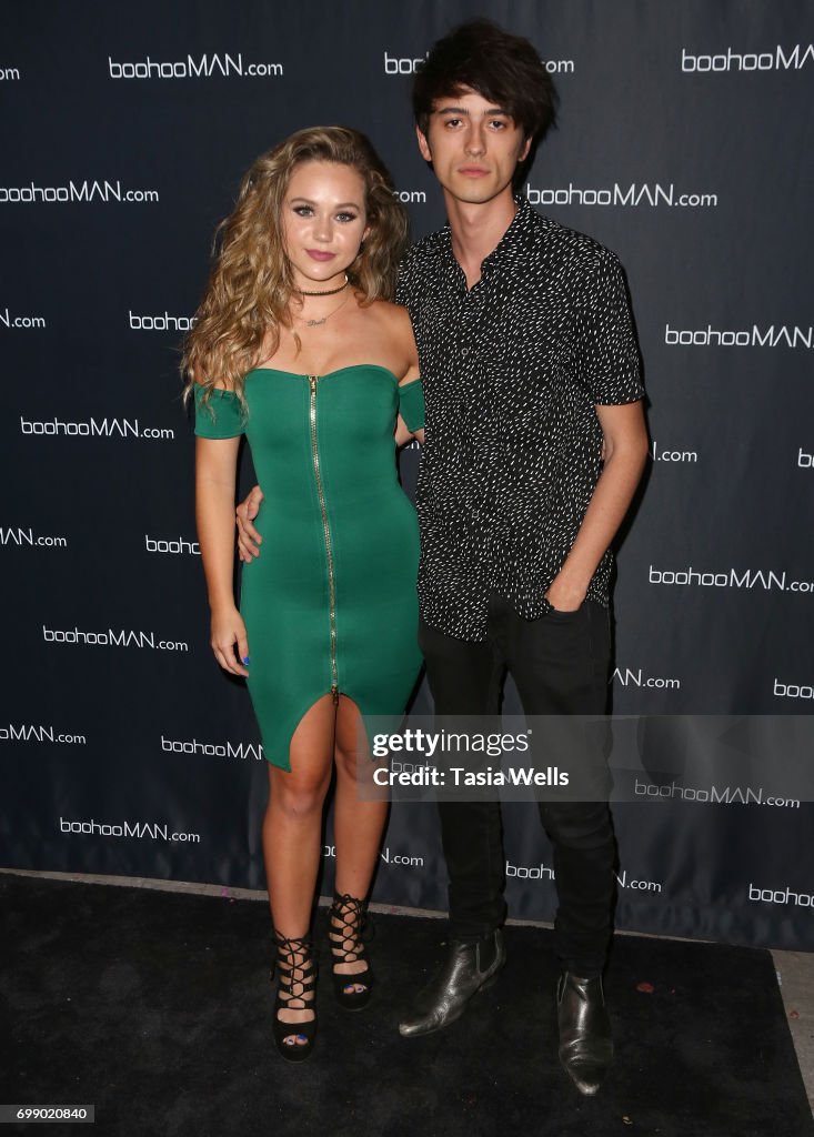 Brec Bassinger attends the launch party for boohooMAN starring Tyga