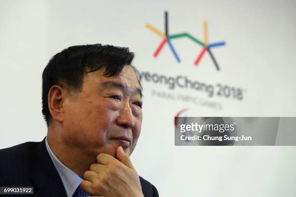 President of the PyeongChang Organizing Committee for the 2018 Olympic and Paralympic Winter Games , Lee Hee-Beom attends the appointed honorary...