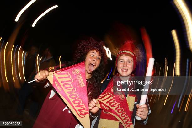 Fans arrive for game two of the State Of Origin series between the New South Wales Blues and the Queensland Maroons at ANZ Stadium on June 21, 2017...