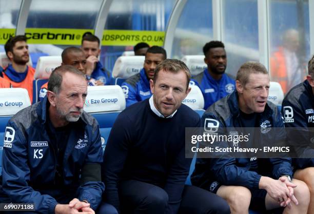 Birmingham City manager Gary Rowett on the substitutes bench before the game