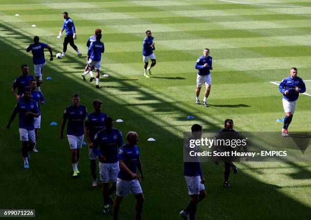 Birmingham City during their warm up