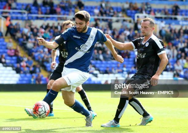 Birmingham City's Jon Toral in action with Leicester City's Daniel Drinkwater