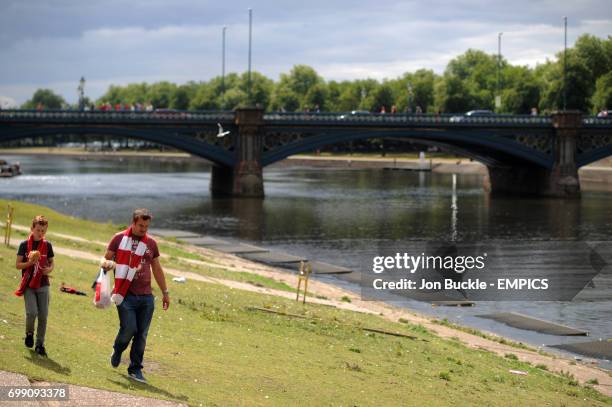 Fans begin arriving at The City Ground prior to kick off