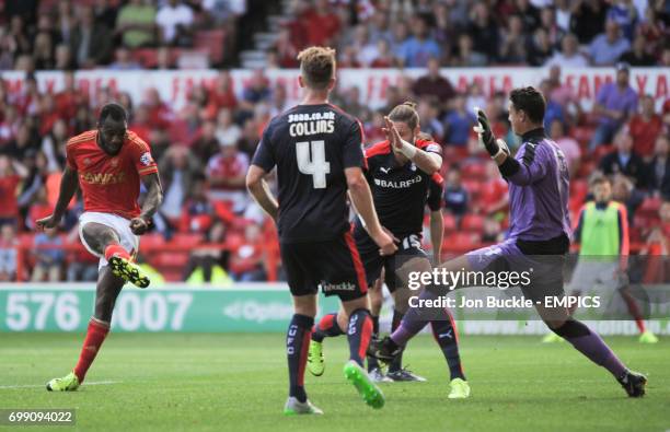 Nottingham Forest's Michail Antonio scores second goal of the match against Rotherham United