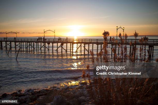 white rock pier, british columbia, canada. - white rock bc stock pictures, royalty-free photos & images